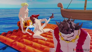 Katzenräuberin Nami Futanari Tentakel Ecchi Szene