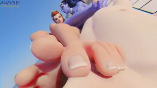 POV feticismo dei piedi con Brigitte e Widowmaker