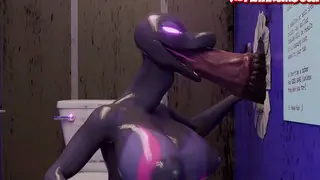 Salazzle having fun in the gloryhole **new title:** naughty salazzle gloryhole fun