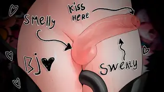 Asmr femboy submissively sucks big fat cock
