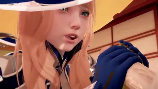 Cena hentai de Genshin Impact com Lisa | Animação 3D Hentai