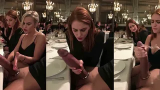 Cazzo grosso a cena. Varie reazioni.