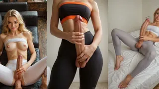 Pequeña Rubia Futa Masturbación