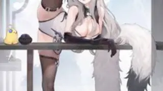 สาวเรือ Azur Lane ทำท่าฉีกขาแบบยืน