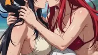 Recopilación de Rias y Akeno Lesbianas Besándose