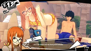 Persona 5 Beach : Tentacolo Futa studentessa Ecchi