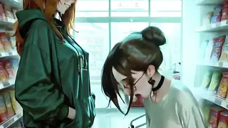 SmoothMixAnime. PENISLORA. ผู้หญิงฟูตานาริสองคนยืนหันหน้าเข้าหากัน
