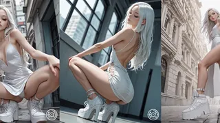 섹시한 포즈의 소녀, 카메라를 향해 포즈, 화보 촬영