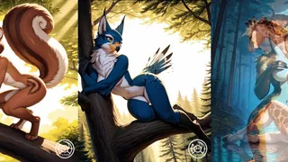 Furry girls, sexy poses