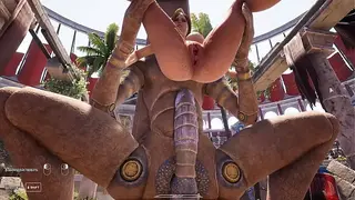Un cazzo enorme contro il culo stretto di Lara Croft in un'arena dove 1.000 spettatori stanno guardando. 3D Hentai Game Animation 3D Hentai Game Animation
