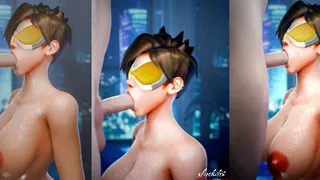 Tracer succhia un grosso cazzo