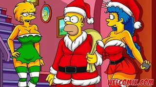 Noel Hediyesi! Karısını dilencilere hediye olarak vermek! The Simptoons'Simpsons Hentai