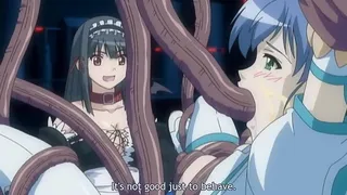 Una graziosa cameriera si fa riempire tutti gli orifizi da tentacoli di un demone anime