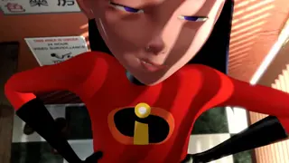 Incredibles Elastigirl Fucks Violet In The Dressing Room with futa cock