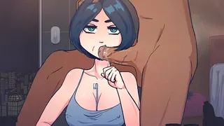 Time Stopped Brush - Short haired girl gets face fucked when time is stopped