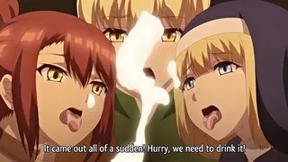 Another World Harem Tales 1 - Triple blowjob with busty warrior girls
