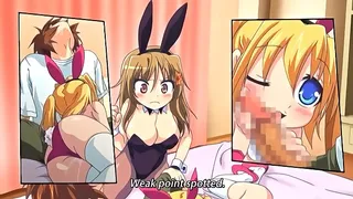 Hard Knot Shinpa 3 - Adolescentes hentai fofas com roupas de coelhinha em um ménage quente