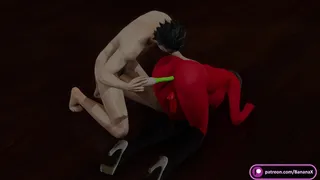 Mihawk usa la bocca e il culo di una Futa Succubus