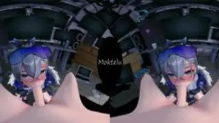 【VR180】SilverWolf blowjob & Boob Flash