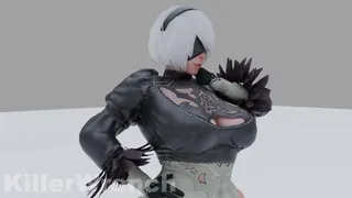 2B gioca con il suo giocattolo preferito :)