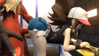 Blaziken พึงพอใจกับ Pokegirls