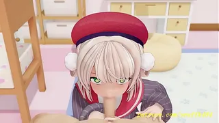 noVR mmd uimama BlowJob 3d hololive