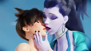 [ทริปเที่ยวทะเลหน้าร้อนของ Widowmaker และ Tracer] nsfw porn hentai sfm blender render Overwatch Tracer Widow