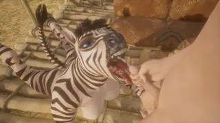 Safari Park with Hot Zebra Furry Girl