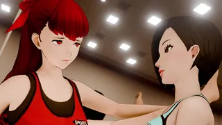 요시자와 카스미 & 히라구치 코치 레즈비언 장면
