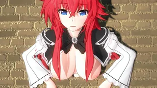 Scena di Rias Gremory incastrata nel muro