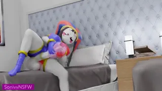 Futa Pomni masturbates