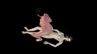 Animated 3D Porn - Asian Man Riding Strap On in Ass by Beautiful Girl