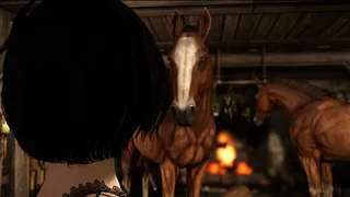 Intense Horse Action with Two Girls