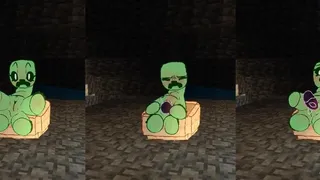 Creeper gets stuck, Enderman watches