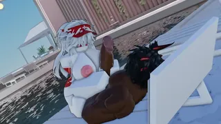 Curious Lifeguard Taking Her Break